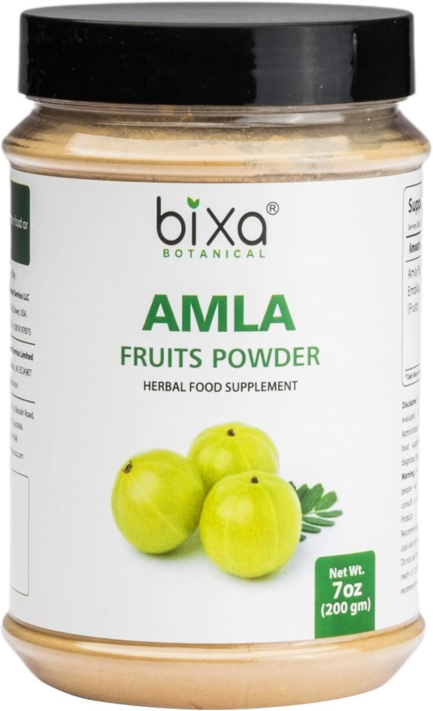 Bixa BOTANICAL | アマラキ・アムラ・ベリーズ・パウダー | インド・グーズベリー | 天然ビタミンCが豊富 | ノンGMO | グルテンフリー | 防腐剤 | 肌の輝きと髪の強さサポート | 7 oz 200 g