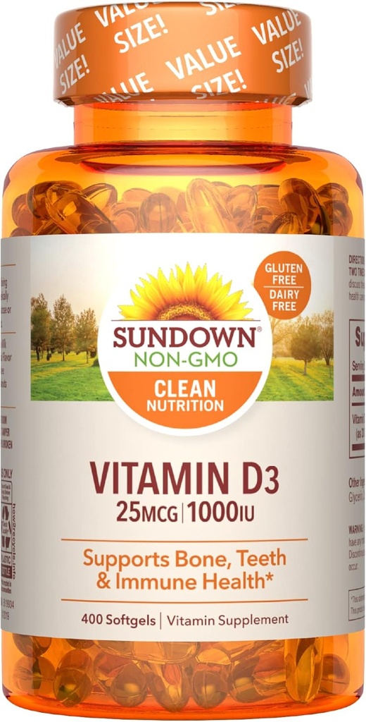 SundownのビタミンD3、400のSoftgels