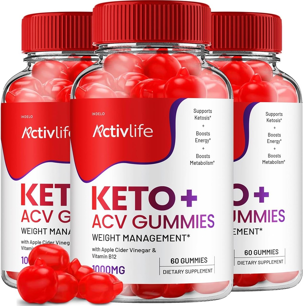 ActivLife Keto ACVグミー - アクティブライフケトアップルサイダーヴィンガーグミー、ActivLife Keto + ACV重量管理グミーアクティブライフアドバンスト1000mgフォーミュラ(3パック - 180グミー)