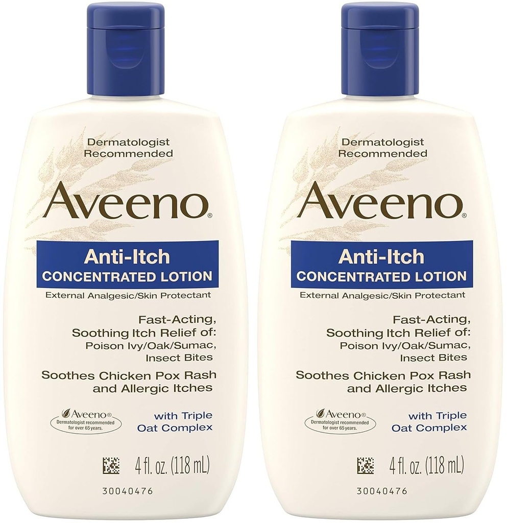 Aveeno, Anti-Itch Concentrated Lotion, 4 fl oz- Pack of 2