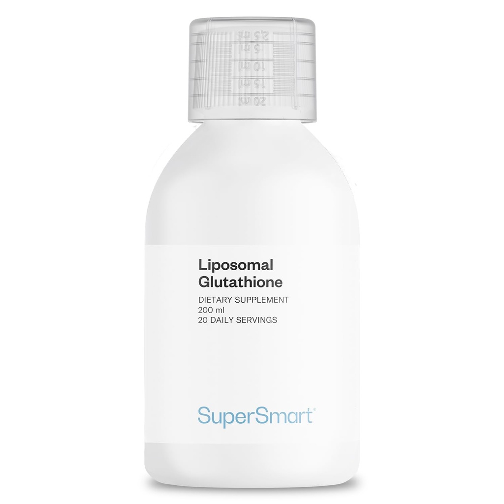 Supersmart - Liposomalグルタチオン液900mg/日(高効力) - グルタチオンの高バイオ利用できる形態 - ビタミンCで抗酸化剤を強化 | 非GMO&グルテンフリー - 200ml - 20サービング