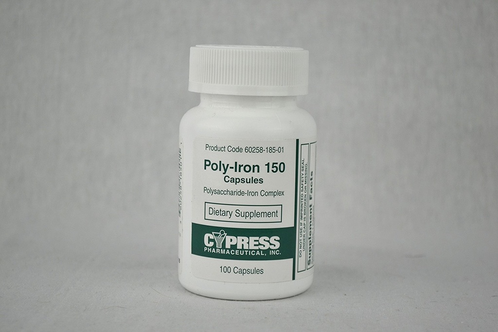 Cypress ポリイロン 100 キャップは Niferex 150Mg - 箱 100 - モデル 185-01 [健康と美]