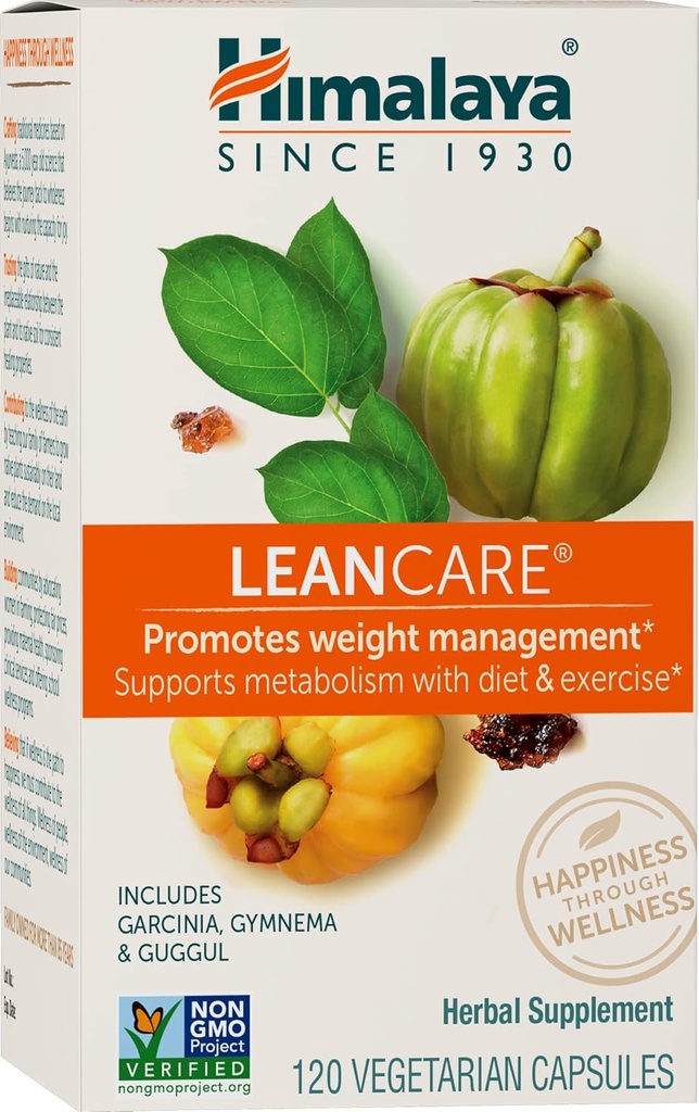 Himalaya LeanCare - Garcinia Cambogia、 Gymnema Sylvestre、Guggul - ビーガン、非GMO、グルテンフリー、600 mg、120カプセルと重量と代謝のサポートのためのハーブサプリメント