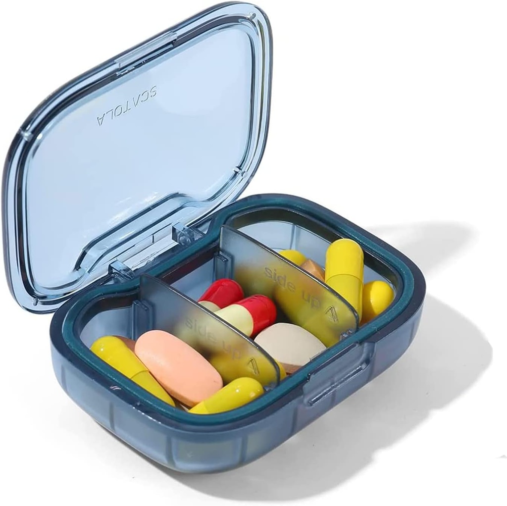 3 Compartmentの丸薬箱、湿気の証拠の丸薬の箱、ポケット財布、毎日の携帯用薬のビタミン箱、魚油箱、補足箱のための旅行丸薬のオルガナイザー
