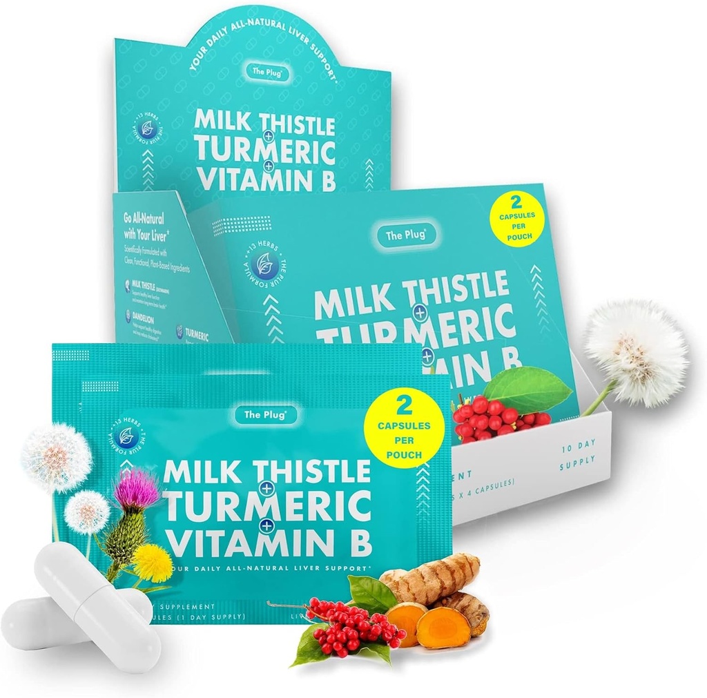 プラグ・レバーの清潔なDetox及び修理丸薬 - ミルクのThistleの肝臓のDetox -脂肪肝サポート補足- 20の草の肝臓のカプセル、健康な消化及び免疫システムのためのターメリック及びビタミンB