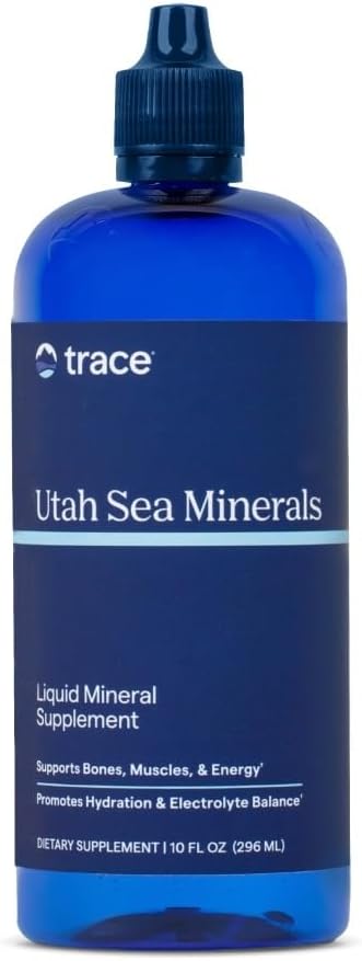 Trace Minerals Utah Sea Minerals - Liquid Nutritional Supplement with Sea Minerals - Energy Supplement with Ionic Trace Minerals, Magnesium & More - Supports Heart Health - 10 fl oz
