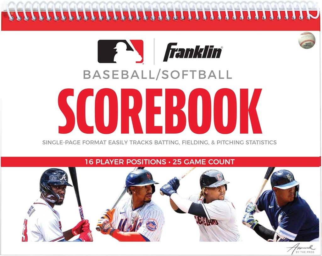 フランクリンスポーツMLB野球+ソフトボールスコアブック - 統計のためのブック - コーチング公式スコアキーパー - 25ゲーム