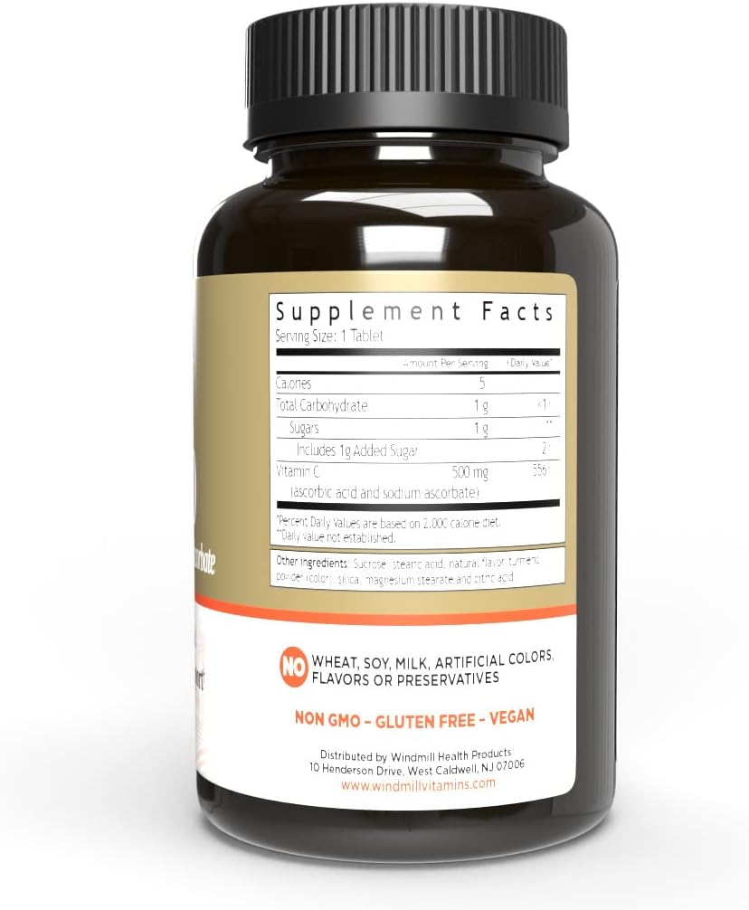 風車の健康プロダクトChewableビタミンC-500の免疫システム サポート、有効な酸化防止剤、90のタブレット、90の計算