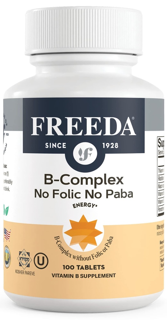FreedaビタミンBコンプレックスは、PABA - ビタミンB1ビタミンB2ビタミンB3ビタミンB5ビタミンB6ビタミンB12 - ビタミンB12 - 女性のBコンプレックスB(100 Ct)