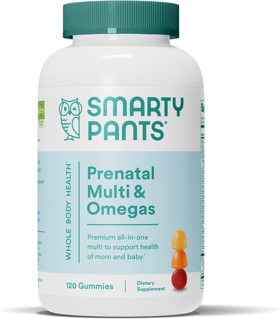 女性のためのSmartyPantsの胎児のビタミン、Multivitaminのガミー:オメガ3の魚油(EPA/DHA)、Biotin、Methylfolate、ビタミンD3、C、ビタミンB12、B6、A、K及び亜鉛、イノシトール、120の計算(30日の供給)