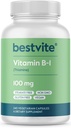 BESTVITE ビタミンB-1 100mg(240 ベジタリアンカプセル) - ステアライズなし - ビーガン - 非GMO - グルテンフリー