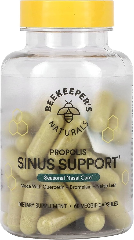 Beekeepers Naturals Propolis Sinusサポート、60 Ct