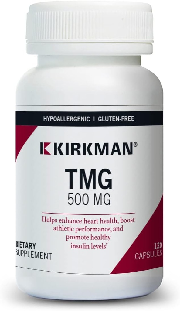 Kirkman TMG 500mg - Hypoallergenic -120ベジタリアンカプセル - Trimethylglycine - グルテンフリー - Casein無料