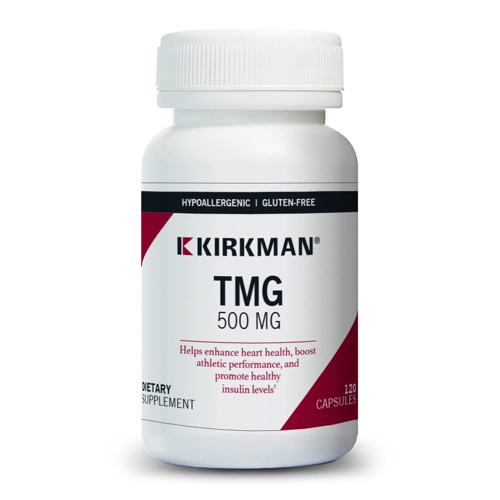 Kirkman TMG 500mg - Hypoallergenic -120ベジタリアンカプセル - Trimethylglycine - グルテンフリー - Casein無料