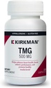 Kirkman TMG 500mg - Hypoallergenic -120ベジタリアンカプセル - Trimethylglycine - グルテンフリー - Casein無料