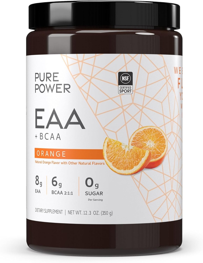 BCAA、オレンジ色の味、12.3のoz (350 g)、30のサービング、EAAの8 g、BCAAの6 g、砂糖の0 g、非GMOのNSFはスポーツのために証明しました