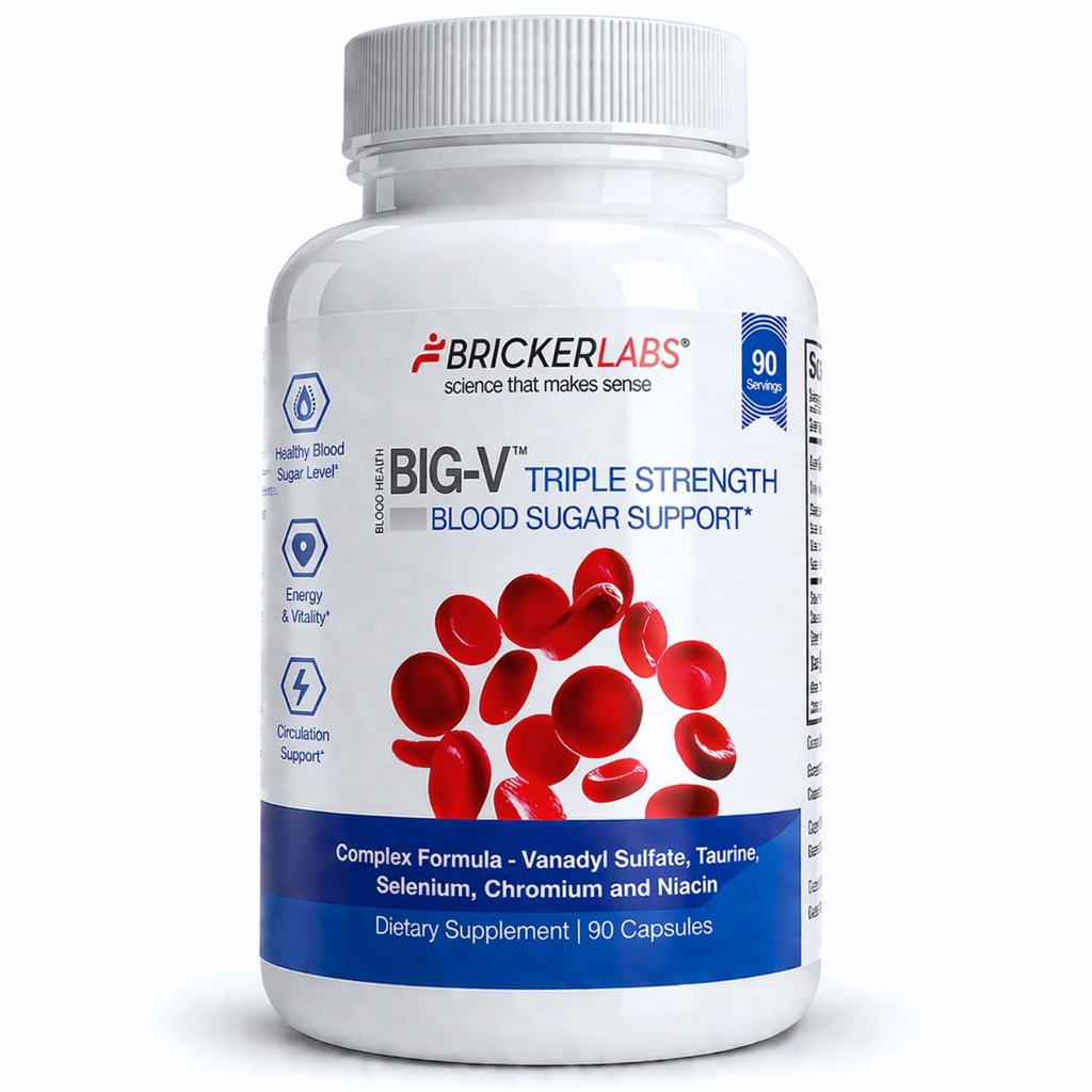 Brickerの実験室の大きいVの三重の強さのVanadylの補足:Vanadylの硫酸塩30のmg、Taurine 600のmg、Selenium、クロムおよびナイアシン、混合された鉱物の補足は90のctをカプセルに入れます