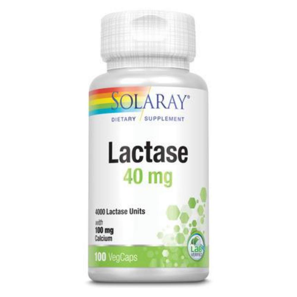 SOLARAY Lactase カプセル 40mg | 100 カウント