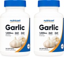 Nutricost Garlic 1000mg、240 Softgels(2瓶) - 注文レス、プレミアムグルテンフリーサプリメント