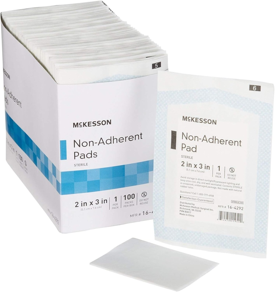 McKesson 非高度のドレッシング パッド、生殖不能、ナイロン/ポリエステル、2 in x 3 in、100 カウント、1 パック