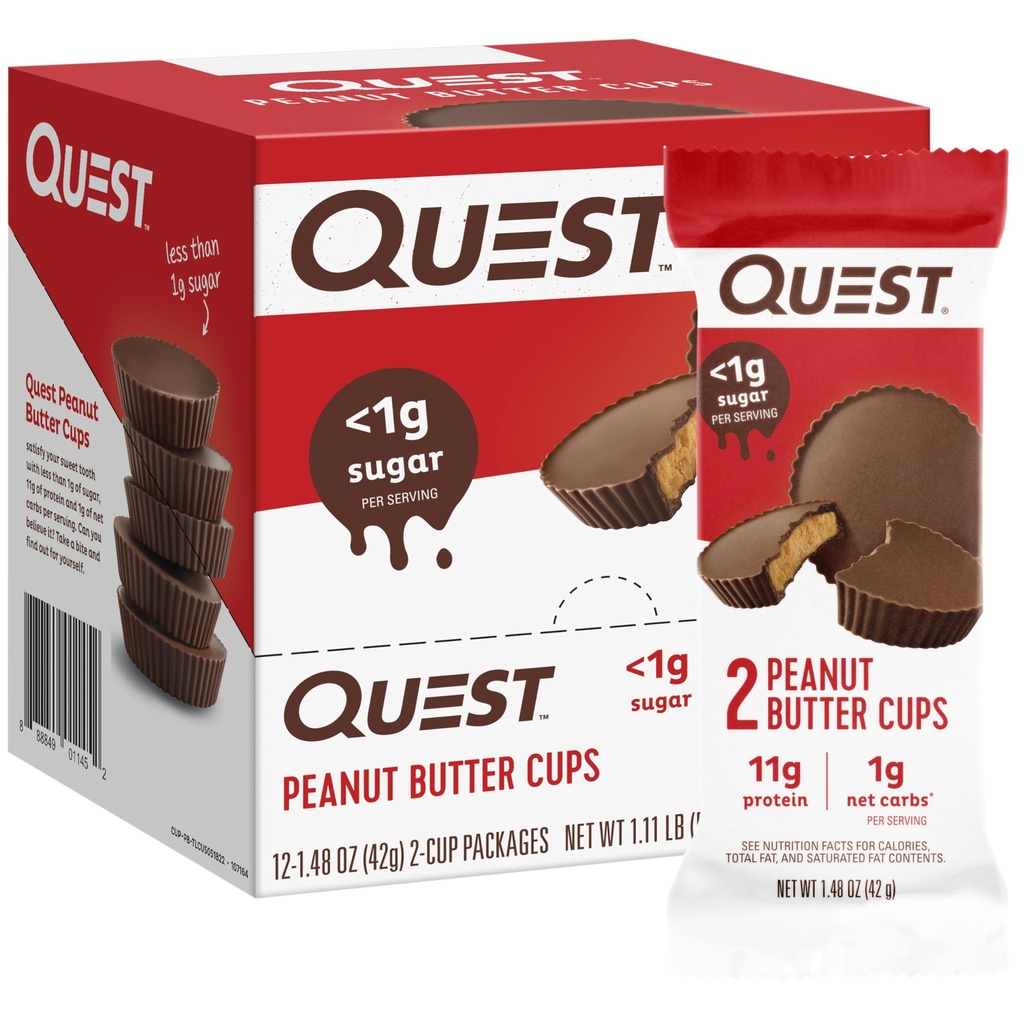 Quest Nutrition Peanut Butter Cup、11g Protein、1g Sugar、Low Carb、グルテンフリー、Keto Friendly、12カウント