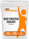 BulkSupplements.com Beef Protein Isolate Powder - Lactose Free Protein Powder, Beef Protein Powder - Unflavored & Gluten Free, 30g per Serving, 250g (8.8 oz) (Pack of 1)