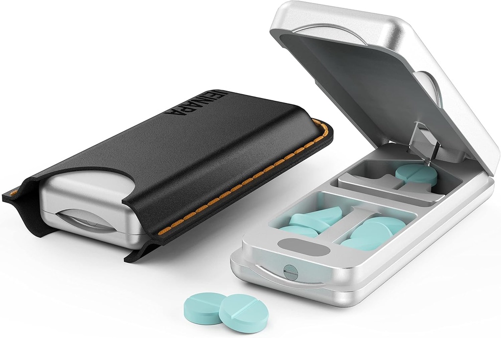 自動センタリング装置、316Lのステンレス鋼の刃が付いているアルミニウム丸薬のディバイダー、本革箱、小さい丸薬か大きい丸薬(銀)を切るための専門の丸薬のディバイダーが付いている丸薬のカッター