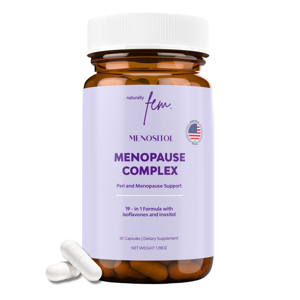Inositol FEM Menositol 19-in-1 60Caps、Perimenopause及びMenopauseはMyo-Inositol、D-chiroおよびIsoflavonesの女性の減量のための補足、制御Metabolic健康、100%の自然な、ホルモン、SoyFreeを補います
