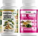 最適なウェルネスソリューション: ハーブ更年期サポートとGinseng + Ginkgo Bilobaエネルギーと男性と女性のための脳の焦点ブースター