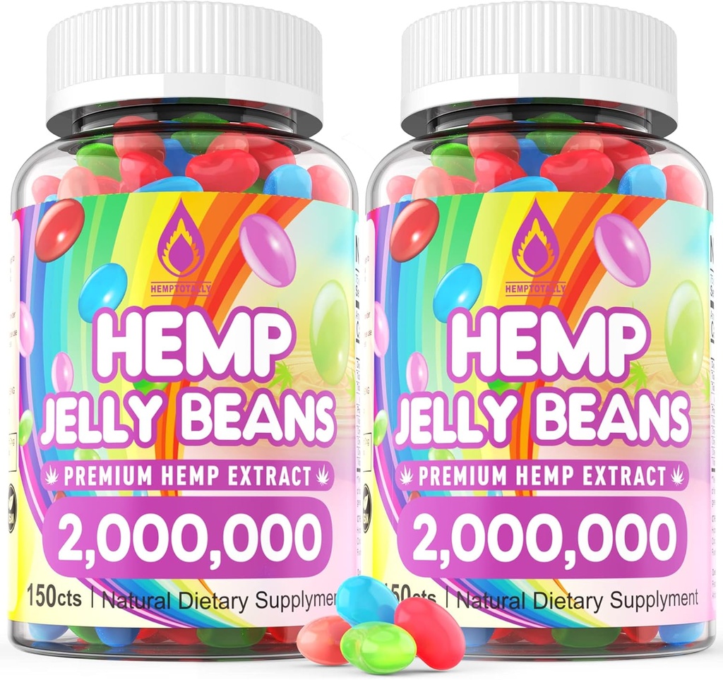 HempTotally(2パック) ストレス2,000,000のプレミアム麻のサプリメントのための麻のゼリー豆は、睡眠を改善し、気分をブースト - 300 Cts