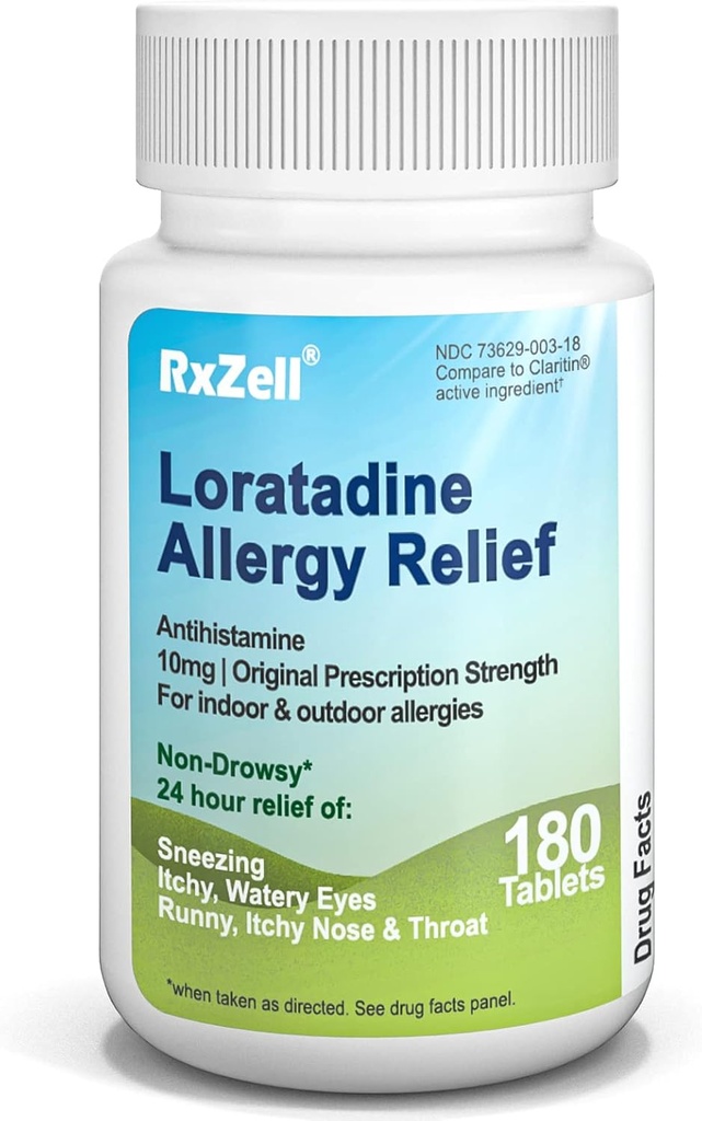 アレルギーの救助、Loratadine 10mg、180のタブレット– 24時間の非眠気のAntihistamineのアレルギーの薬
