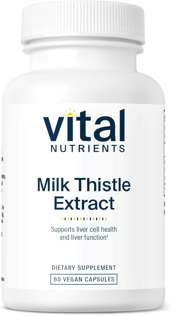 Vital Nutrients Milk Thistle Extract 250mg | ビーガンミルク 肝機能とデトックスのこのサプリメント | グルタチオン生産のための抗酸化支援 | グルテン, 酪農, 大豆フリー | 非GMO | 60カプセル