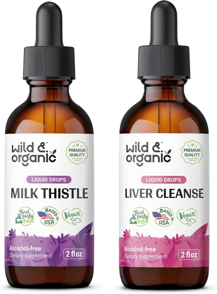 ワイルド&オーガニックミルクアザミ2 fl oz & 肝臓クレンジングチンチャー2 fl oz