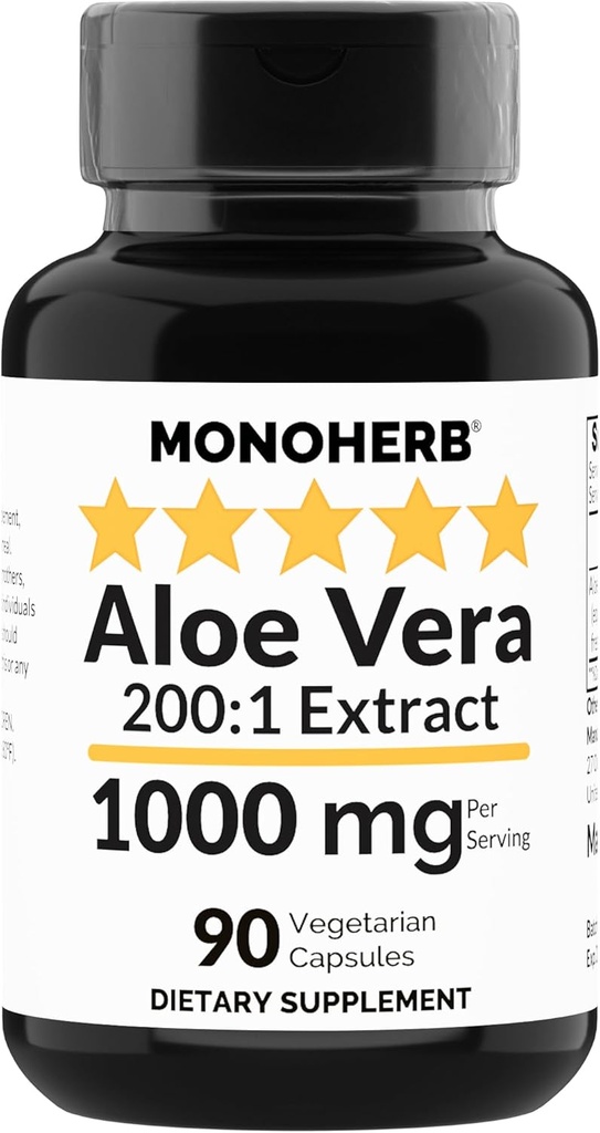MONOHERBアロエベラ1000mg - 200x抽出物 - 90カプセル