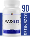 今すぐ老化を停止 - MAX-B12 Lozenges 1000 MCG - ビタミンB12 1000mcg - 免疫サポート、自然エネルギーと脳サポートサプリメント - ストレス救済規則をサポート - 自然な睡眠補助金 - 90 Lozenges