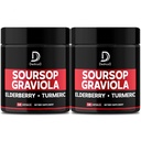 Graviola Soursopはカプセルを残します - 2は100日の供給のための50のカプセルを- 11in1詰めます エルダーベリー、ターメリック、ジンジャー、ミルクアザミ、クランベリー、その他 - 気分、免疫、体の健康をサポート