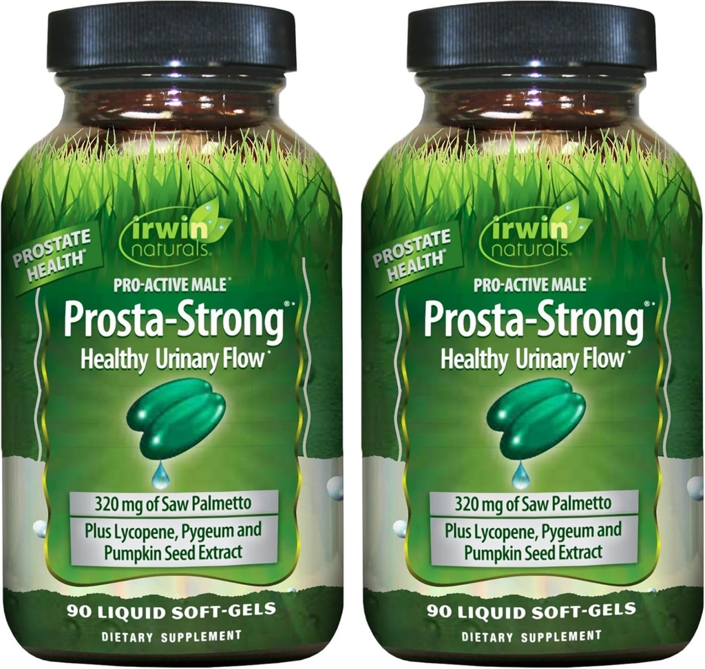 Irwin Naturals Prosta-Strong - Saw Palmetto、Lycopene、パンプキン種子と前立腺の健康サポート - 90液体軟ゲル(パッケージ2)