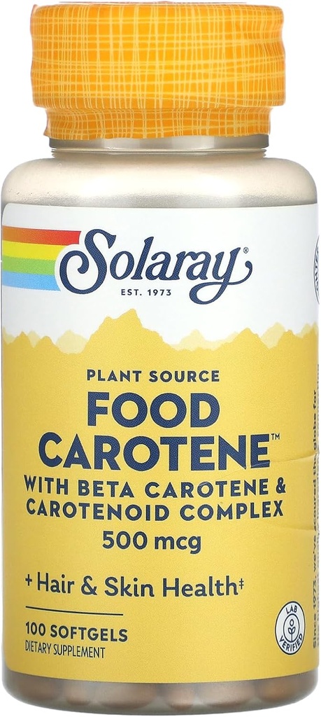 Solaray食品カロテンカプセル、10000IU、100カウント