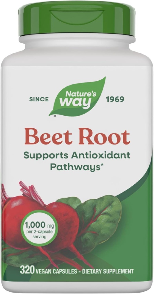 Nature's Way Beet Rootカプセル, 抗酸化パスウェイをサポート*, 助け Neutralize Free Radicals*, 1000 mg / 2-カプセルサービング, ビーガン, 320 カウント (パッケージ 5 月 Vary)