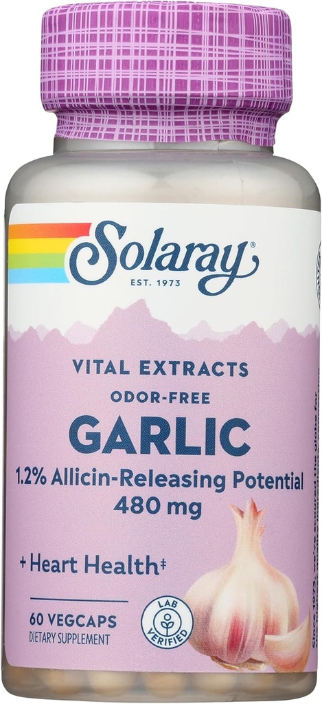SOLARAY ガーリックサプリメント 500mg | 60 カウント
