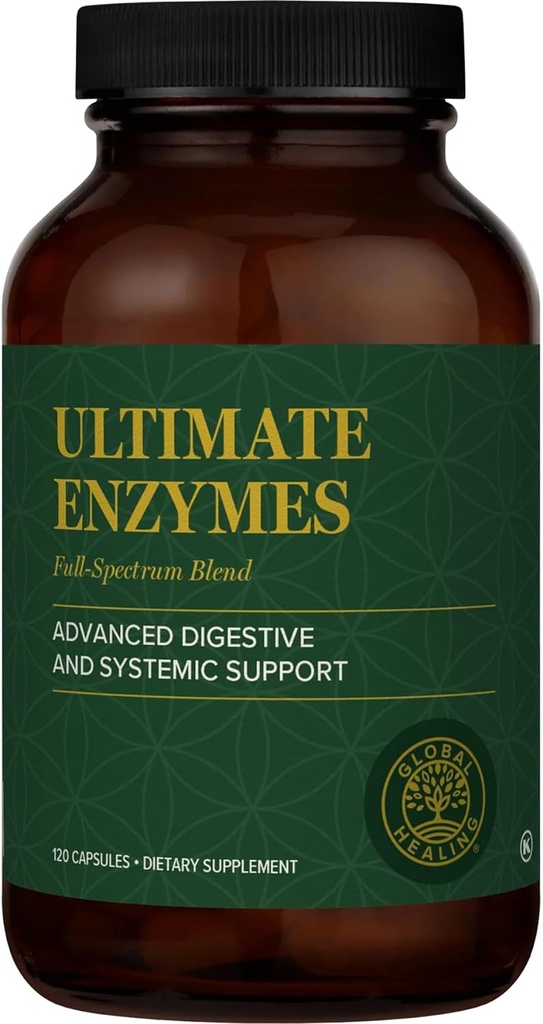 Global Healing - Ultimate Enzymes - Systemic & Digestive Enzymes Supplement for Healthy Digestion, Immune System Boost & Natural Gut Health, Digestive Enzyme for Women & Men, Lipase