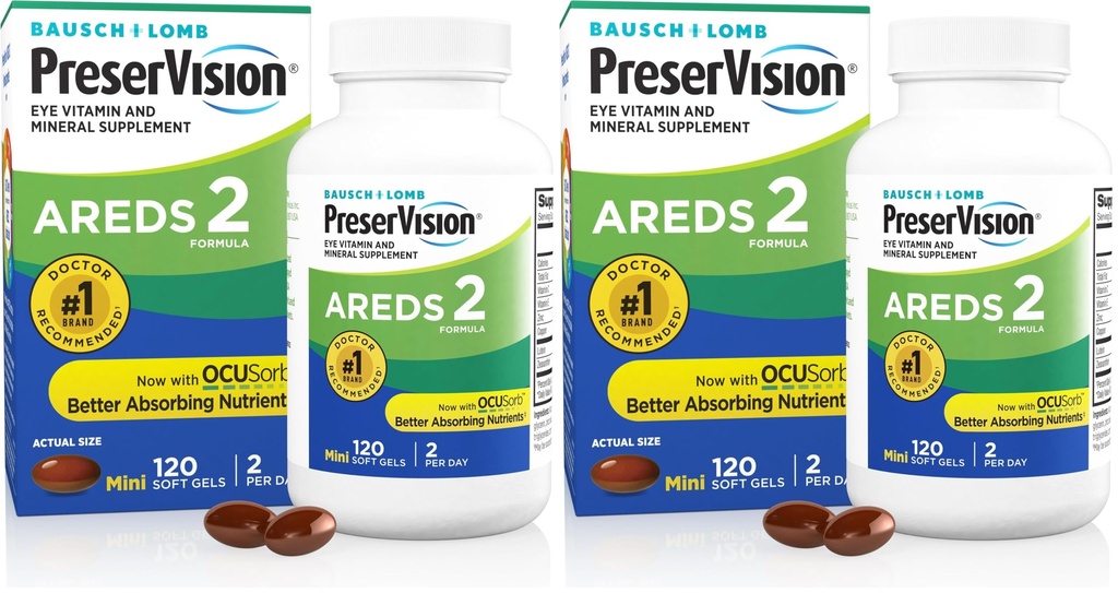 PreserVision は 2 つの目のビタミン及びミネラル補足、Lutein、ビタミン C、Zeaxanthin、亜鉛及びビタミン E、120 の Softgels (パッケージ 5 月 Vary) (パッケージ 2)