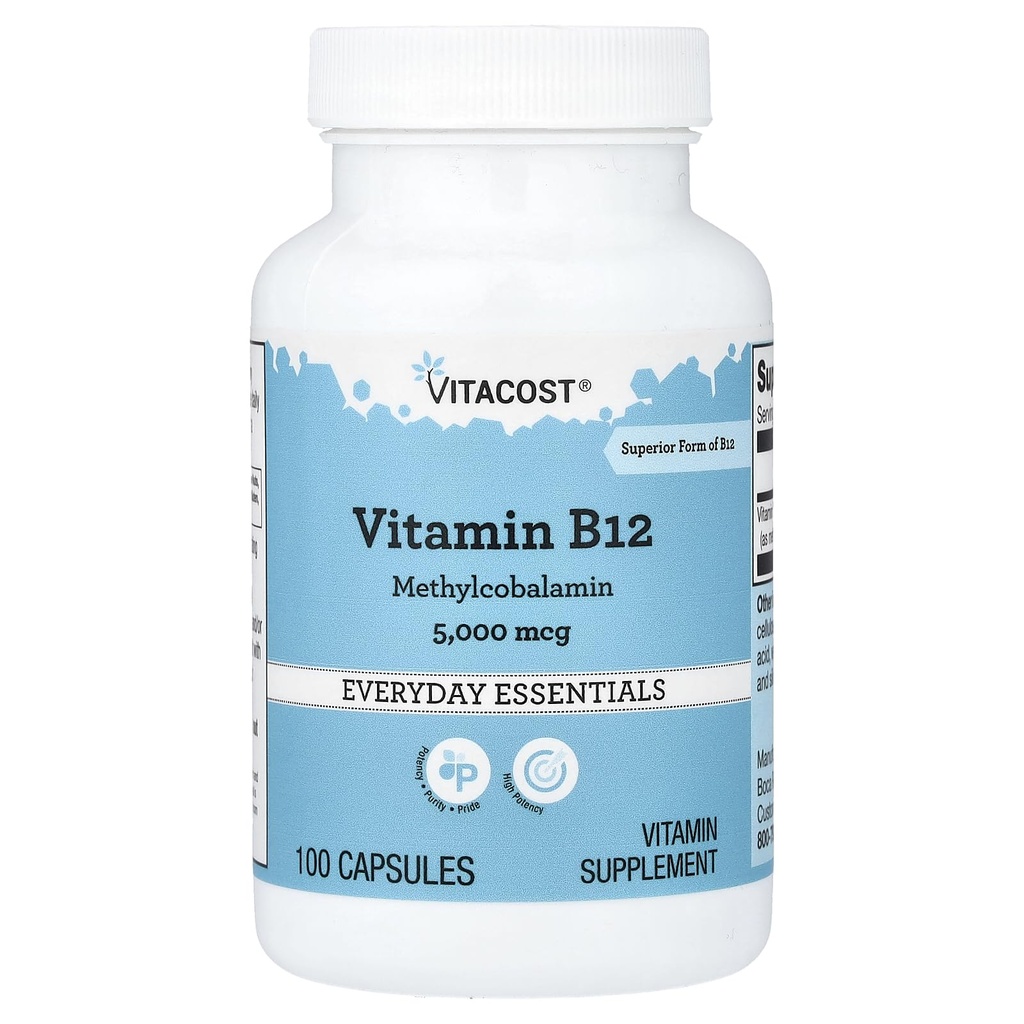 VitacostのビタミンB-12のMethylcobalamin - 5000のmcg - 100のカプセル
