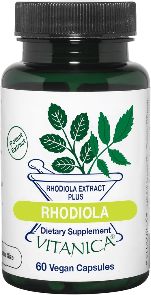 Vitanica Rhodiola Rosea Root Extract 200mg、Dr。 処方、3% Rosavins&1% Salidroside、Rhodiola Root 85mg、ビーガン、60カプセル