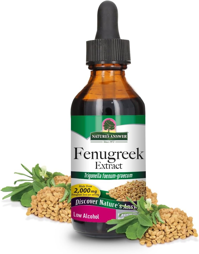 Nature's Answer Fenugreek Seed with Organicアルコール、2-Fluid Ounces