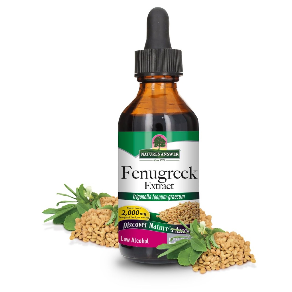 Nature's Answer Fenugreek Seed with Organicアルコール、2-Fluid Ounces
