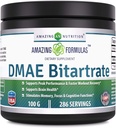 アメイジングフォーミュラ DMAE ビットレートパウダーサプリメント | 100 グラム | 286 サービング | 非GMO | グルテンフリー | アメリカ製