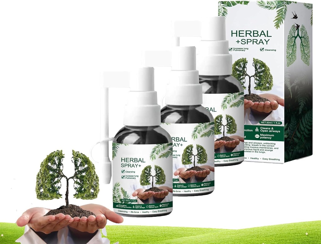 肺の清潔になるスプレー、RespiNature草の肺の清潔な霧、自然な草の肺のEssence、強力な肺サポート及び清潔(3 PCS)