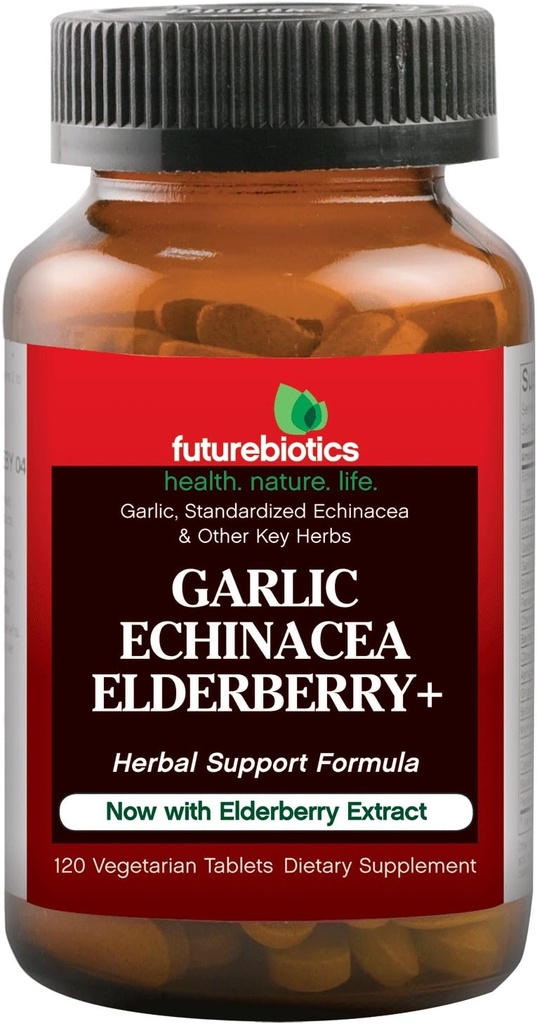 FuturebioticsのニンニクのEchinaceaのエルダーベリー+ 120タブ