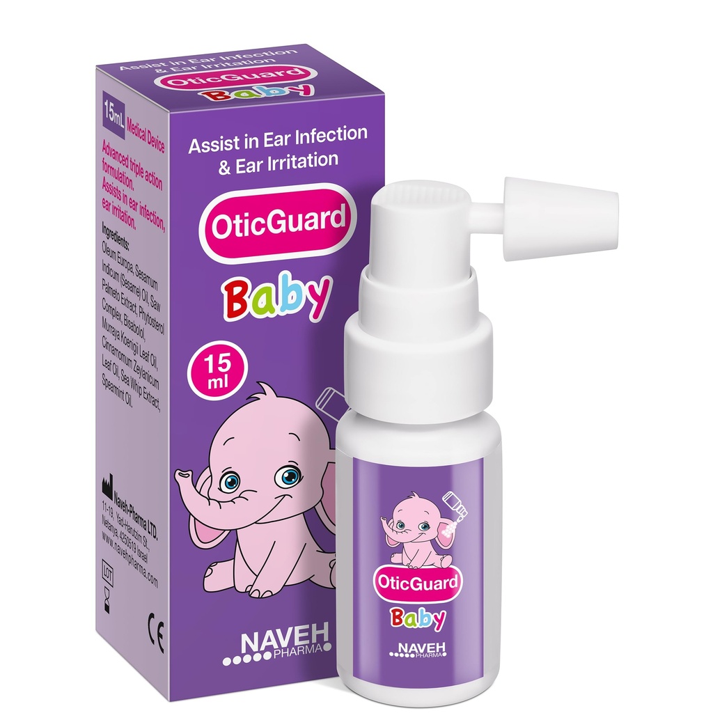 NAVEH PHARMA Otic Guard Baby Ear Drops - 耳のワックス除去と感染の救済のための天然耳油 - 赤ちゃん、トドル、子供のための穏やかな耳クリーナー - かゆみの耳&スイマーの耳